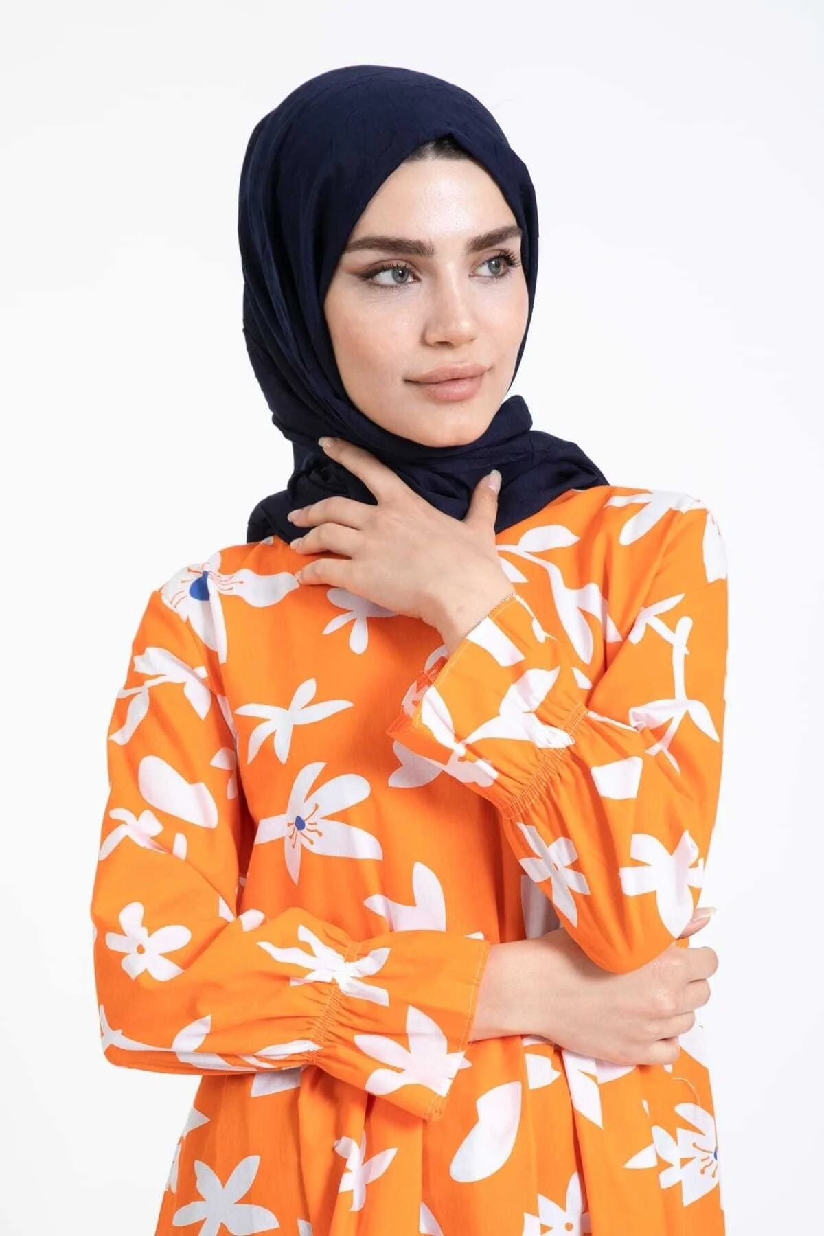 Lacivert Bambu Kraş Şal