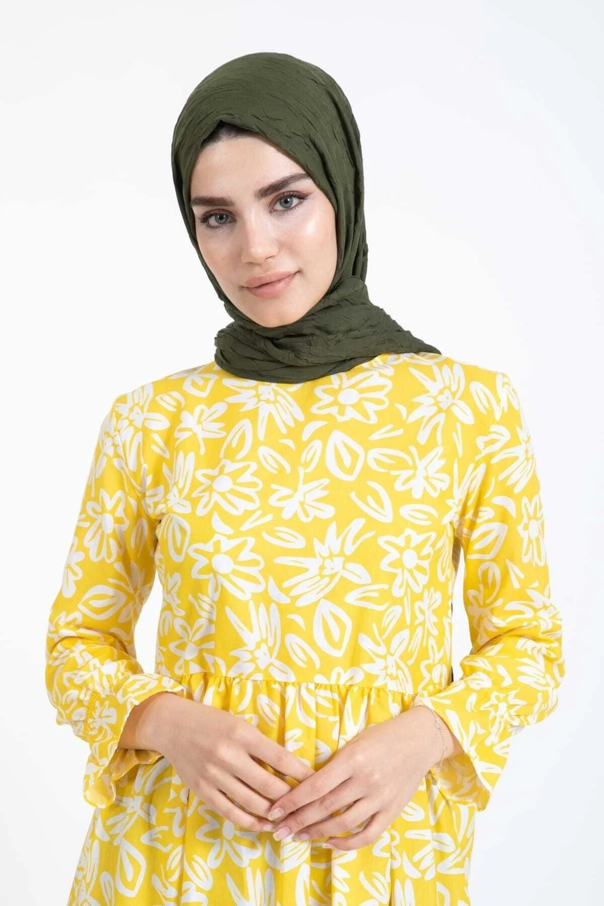 Haki Bambu Kraş Şal