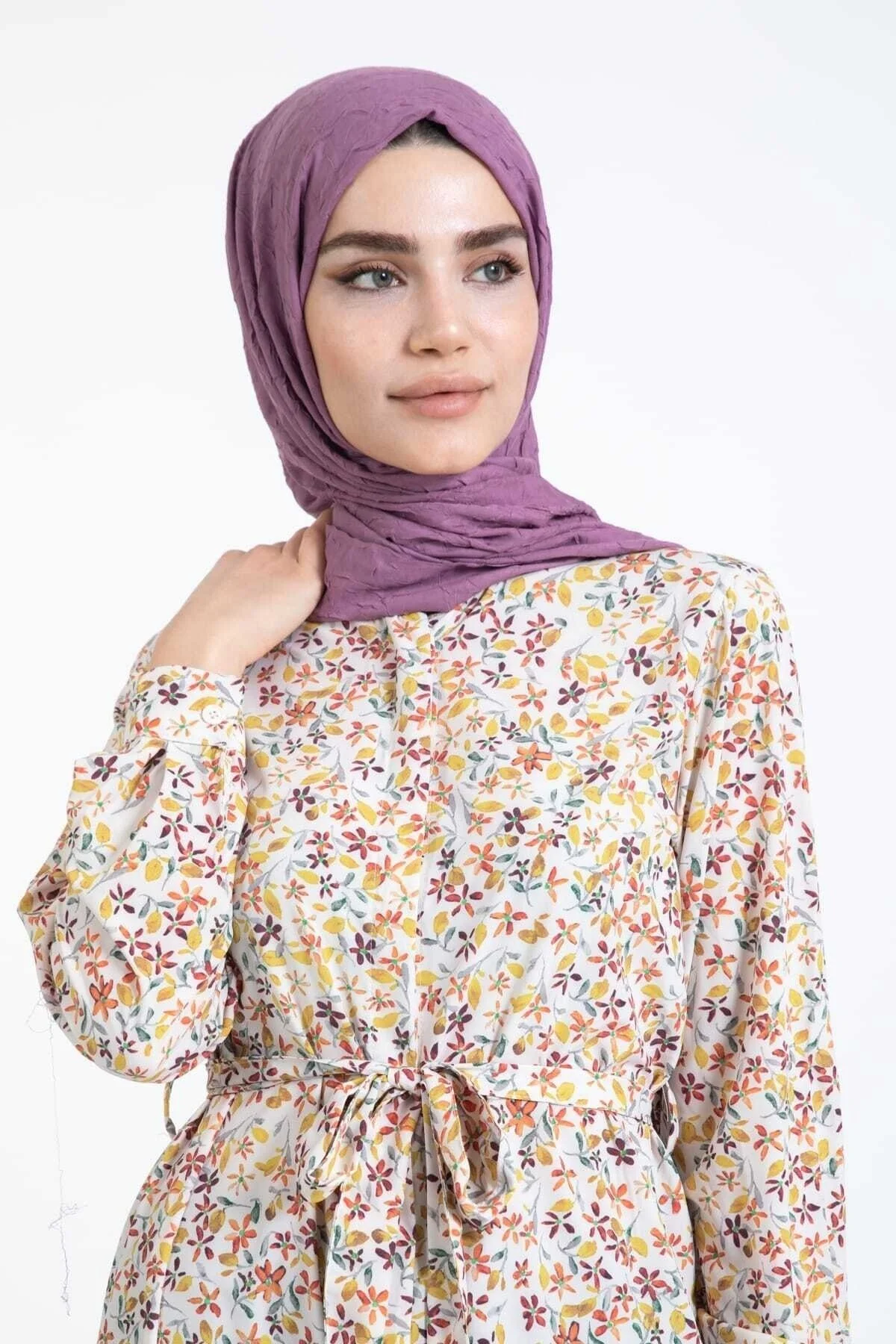 Lila Bambu Kraş Şal