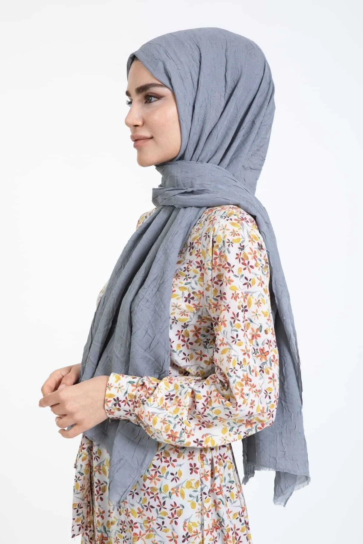 Gri Bambu Kraş Şal
