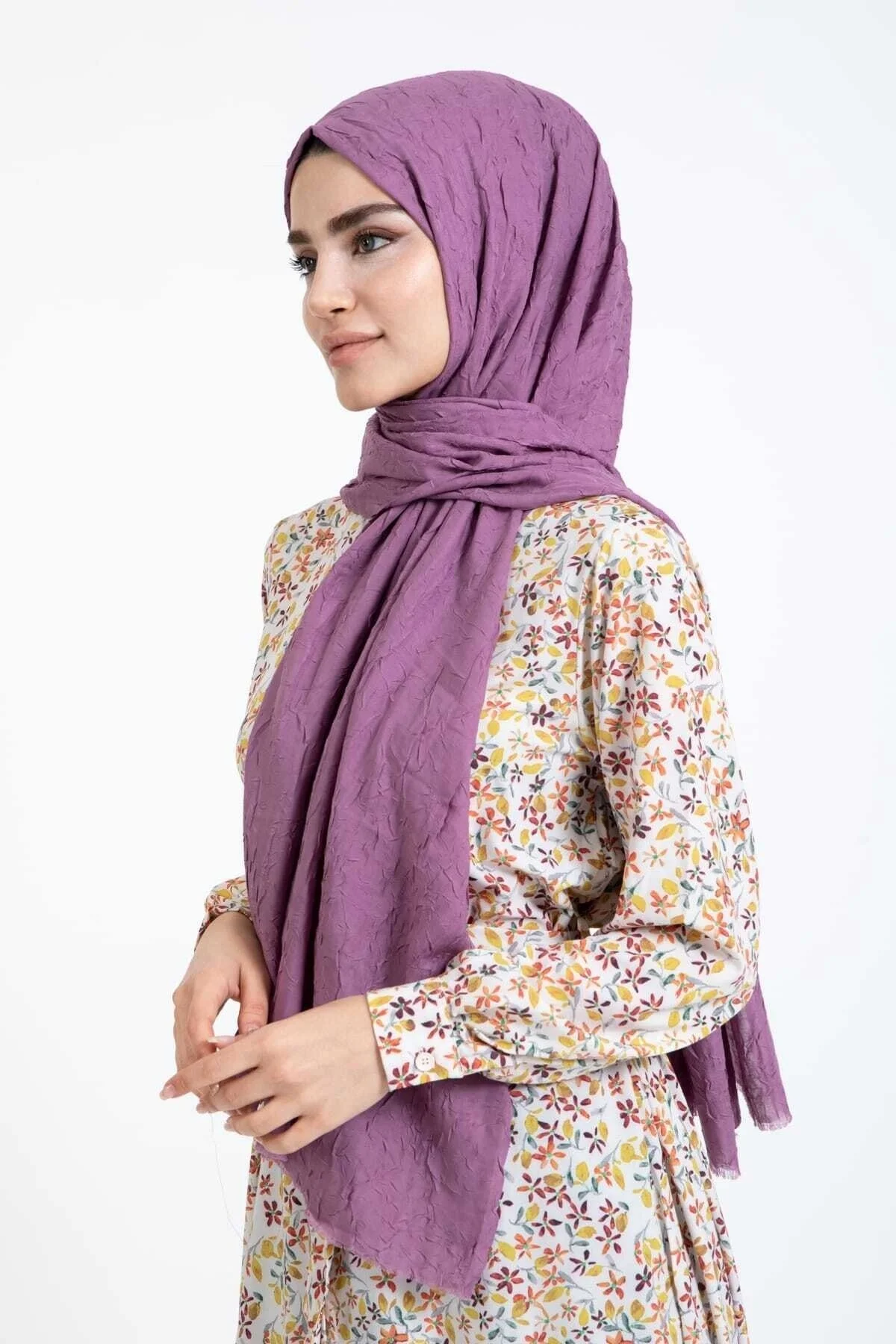Lila Bambu Kraş Şal