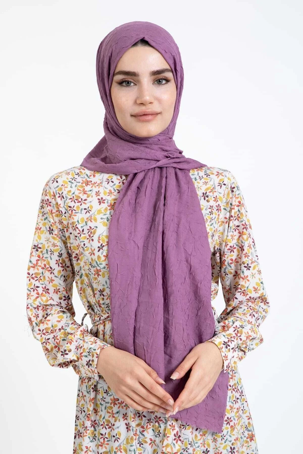 Lila Bambu Kraş Şal