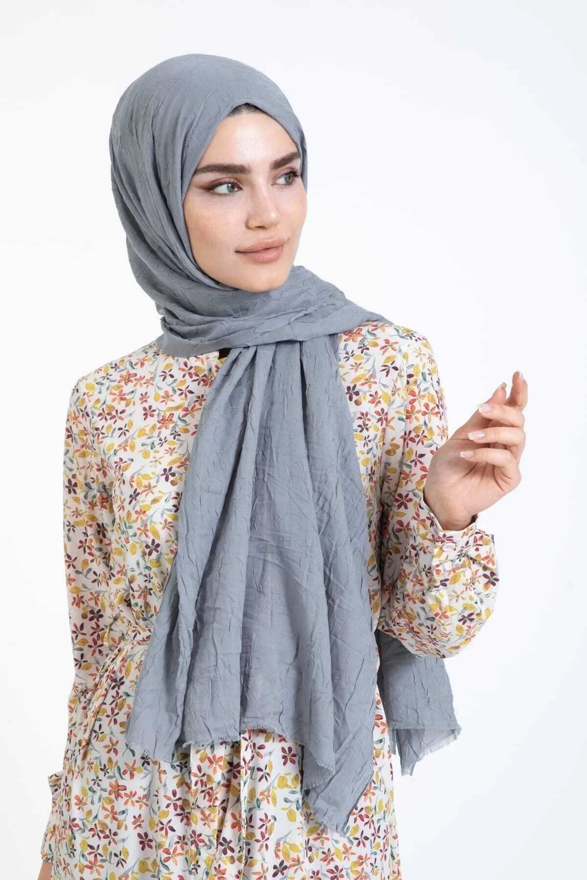 Gri Bambu Kraş Şal