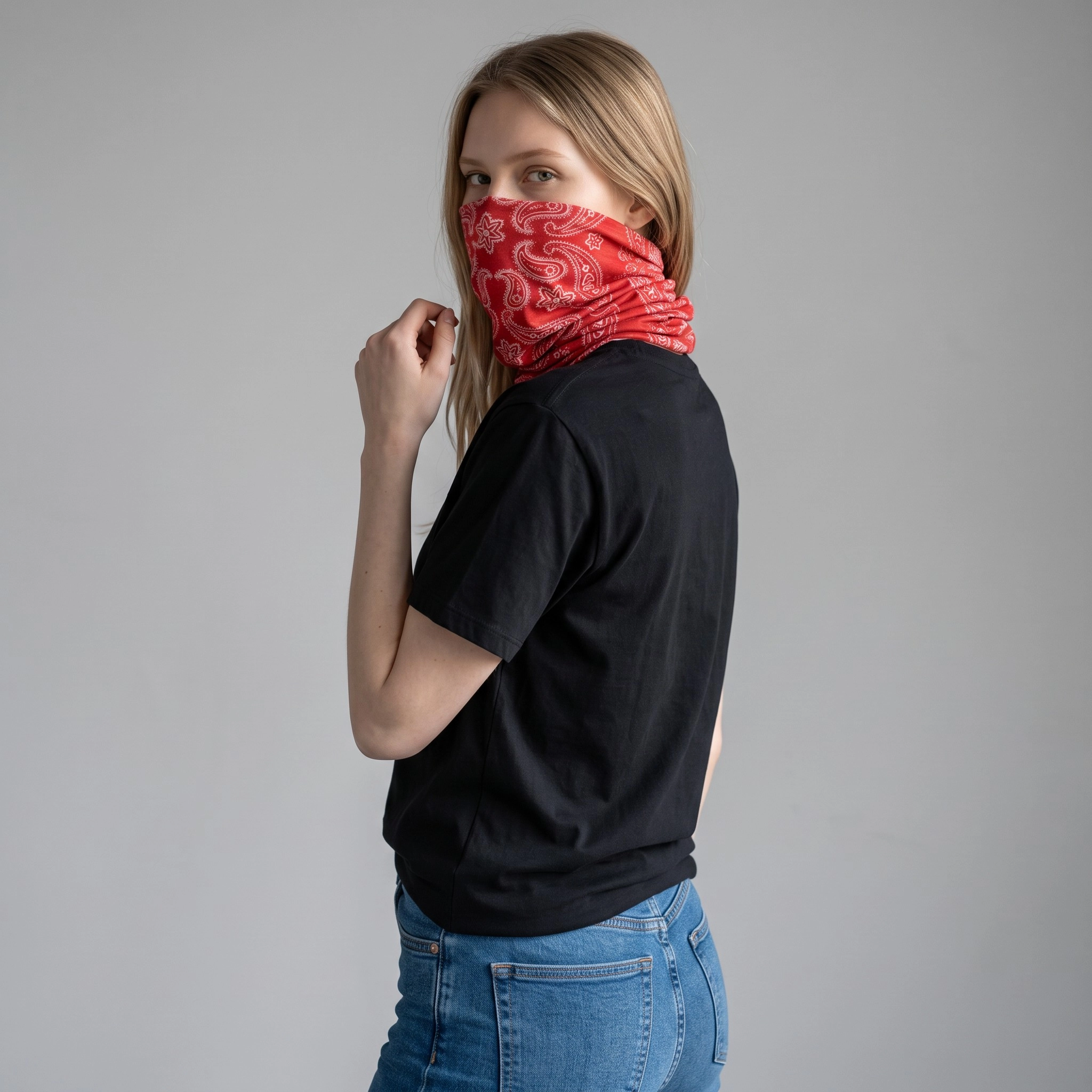 Çok Fonksiyonlu Dikişsiz Kırmızı Bandana-Motosiklet Yüz Maskesi, Spor Kafa Bandı ve Boyunluk