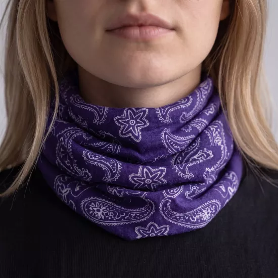 Çok Fonksiyonlu Dikişsiz  Mor Bandana-Motosiklet Yüz Maskesi, Spor Kafa Bandı ve Boyunluk