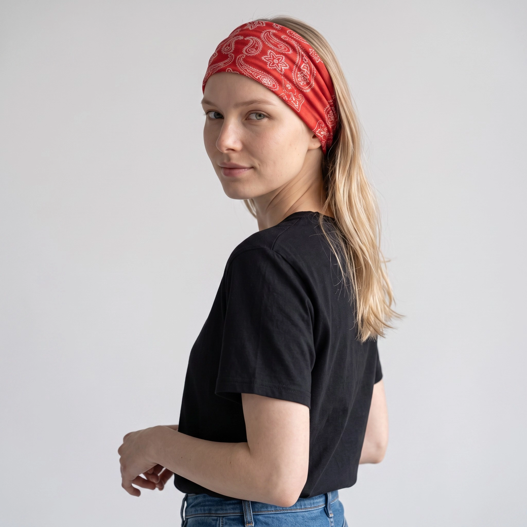 Çok Fonksiyonlu Dikişsiz Kırmızı Bandana-Motosiklet Yüz Maskesi, Spor Kafa Bandı ve Boyunluk